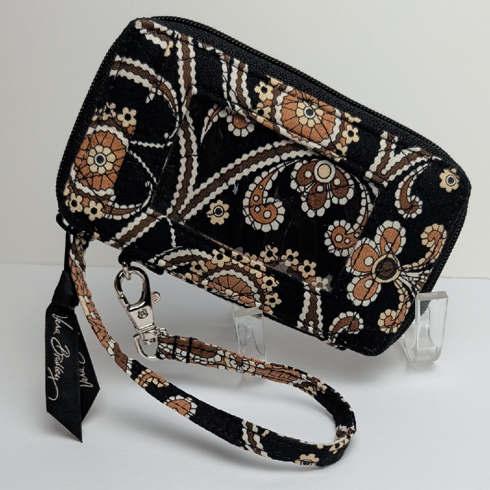Vera Bradley Zip-Around Wallet Wristlet Retired Caffe Latte Pattern